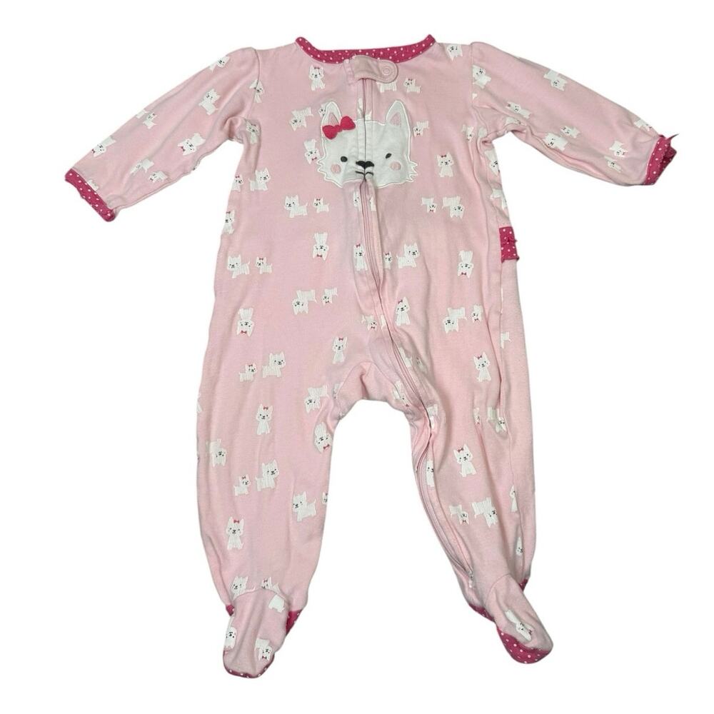 Carter's Footie Sleeper Pajamas Baby Girl Dogs Pink 9 Months
